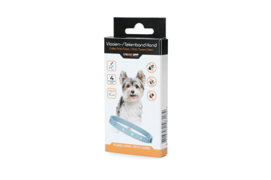 Knock off vlooien en tekenband kleinere hond 35 cm